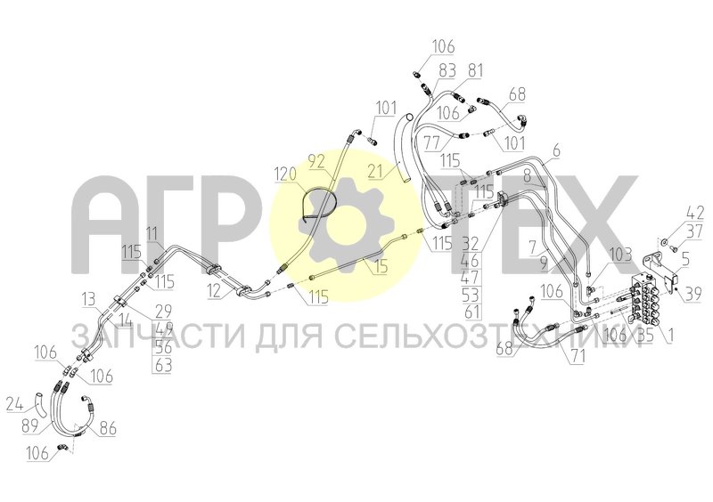 Гидрооборудование лениксных передач (154.09.29.100) (№106 на схеме)